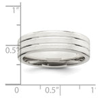 Sterling Silver 6mm Brushed Flat Grooved Fancy Band