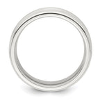 Sterling Silver 6mm Brushed Flat Grooved Beveled Edge Fancy Band