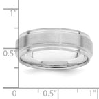 Sterling Silver Rhodium-plated 6mm Brushed Grooved Band
