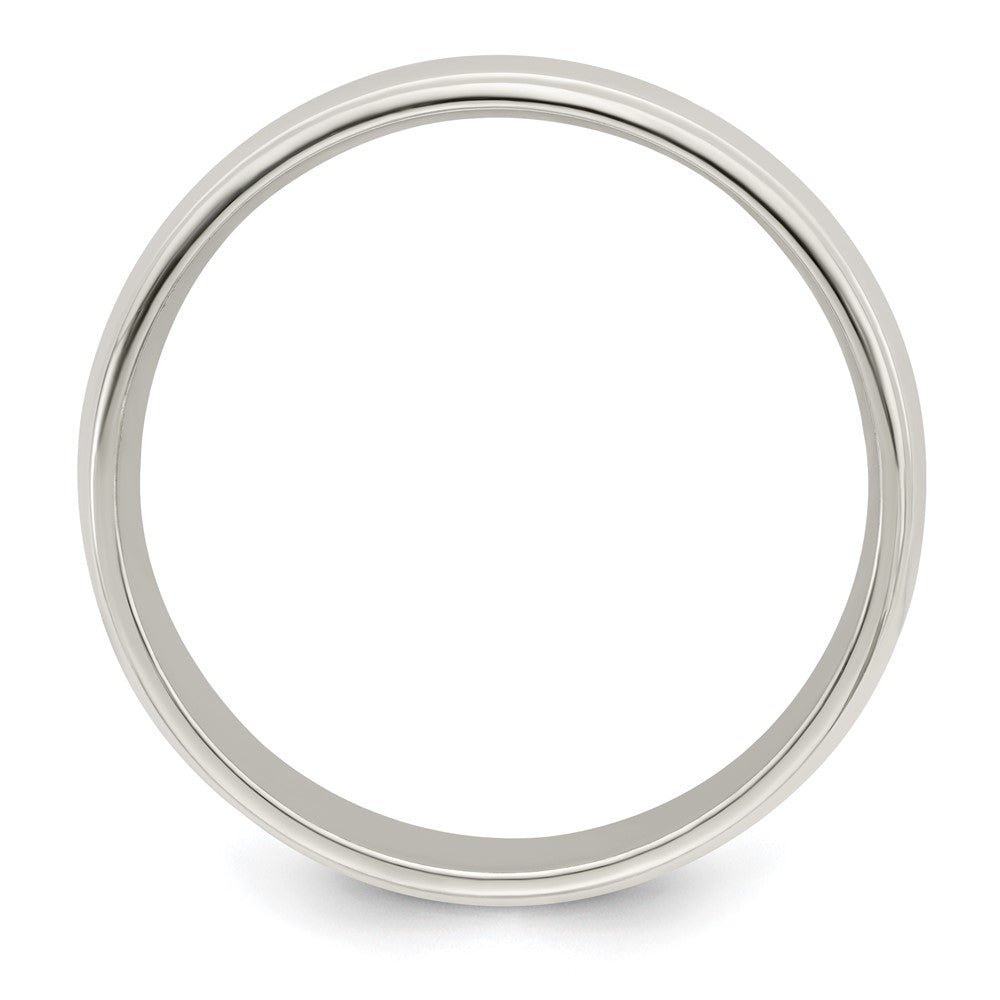 Sterling Silver 7mm Polished Domed Double Milgrain Fancy Band