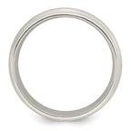 Sterling Silver 7mm Brushed Domed Double Milgrain Fancy Band