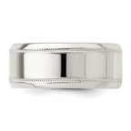 Sterling Silver 6mm Polished Flat Milgrain Beveled Edge Fancy Band