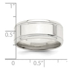 Sterling Silver 6mm Polished Flat Milgrain Beveled Edge Fancy Band