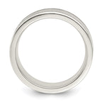 Sterling Silver 6mm Polished Flat Milgrain Grooved Edge Fancy Band