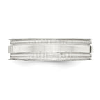 Sterling Silver 6mm Polished Flat Milgrain Grooved Edge Fancy Band