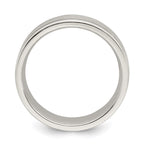 Sterling Silver 6mm Brushed Flat Milgrain Grooved Edge Fancy Band