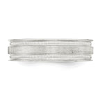 Sterling Silver 6mm Brushed Flat Milgrain Grooved Edge Fancy Band