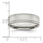 Sterling Silver 6mm Brushed Flat Milgrain Grooved Edge Fancy Band