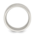 Sterling Silver 8mm Polished Flat Grooved Fancy Band