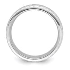 Sterling Silver 6mm Polished Domed Rope Edge Fancy Band