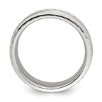 Sterling Silver 6mm Brushed Domed Rope Edge Fancy Band