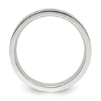 Sterling Silver 6mm Polished Flat Grooved Center Fancy Band