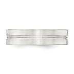 Sterling Silver 6mm Polished Flat Grooved Center Fancy Band