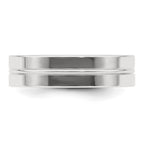 Sterling Silver 6mm Polished Flat Grooved Center Fancy Band