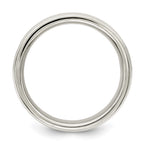 Sterling Silver 6mm Polished Flat Grooved Fancy Band