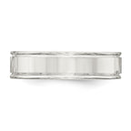Sterling Silver 6mm Polished Flat Grooved Fancy Band