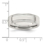 Sterling Silver 6mm Polished Flat Grooved Fancy Band