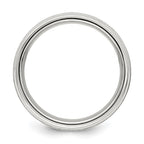 Sterling Silver 6mm Brushed Flat Grooved Fancy Band