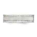 Sterling Silver 6mm Brushed Flat Grooved Fancy Band