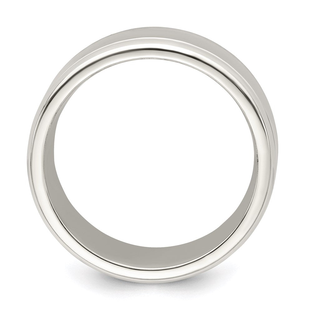 Sterling Silver 6mm Polished Flat Beveled Edge Fancy Band