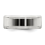 Sterling Silver 6mm Polished Flat Beveled Edge Fancy Band