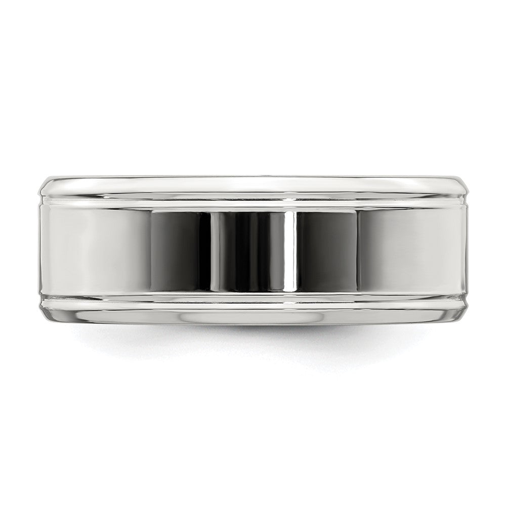Sterling Silver 6mm Polished Flat Beveled Edge Fancy Band
