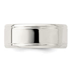 Sterling Silver 6mm Polished Flat Beveled Edge Fancy Band
