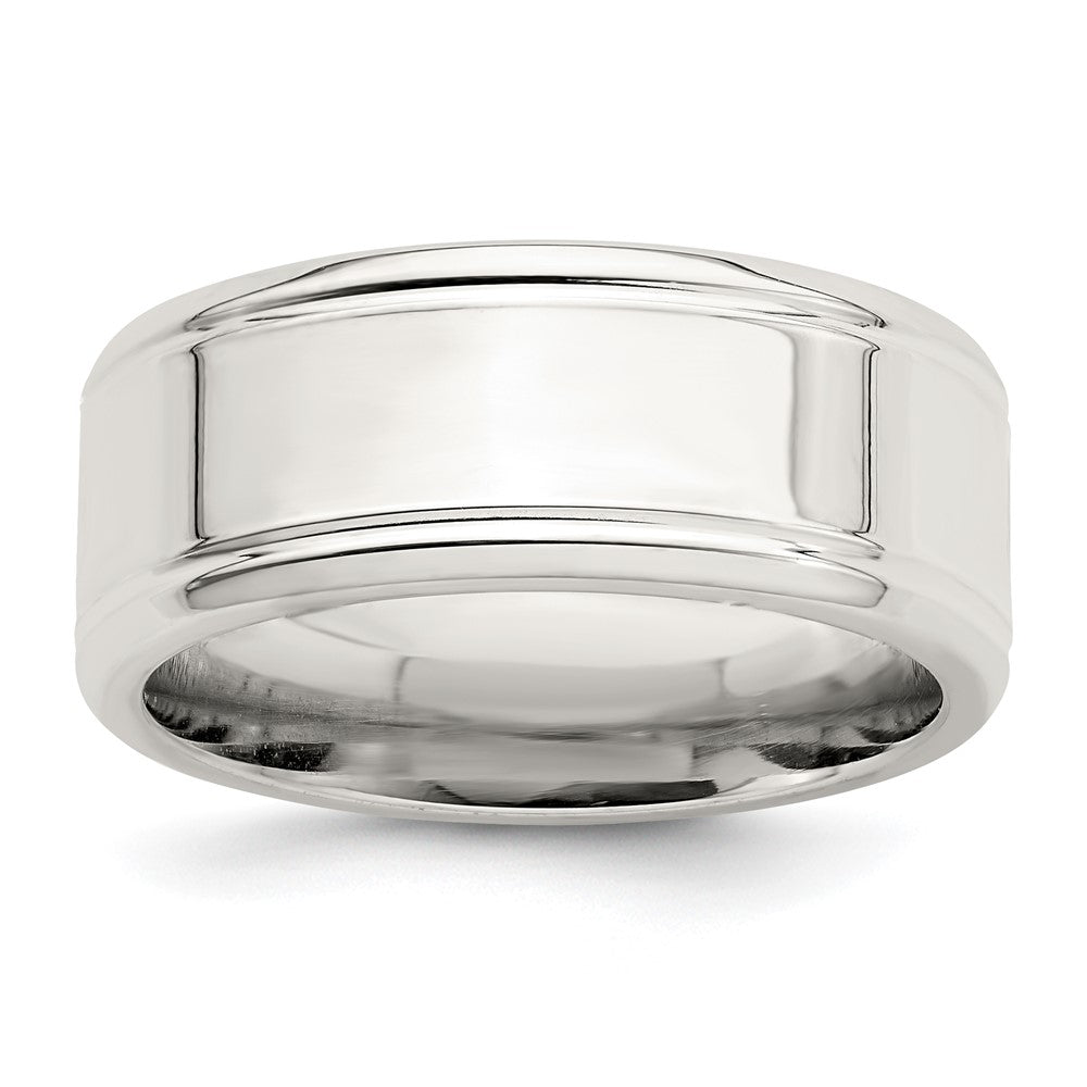 Sterling Silver 6mm Polished Flat Beveled Edge Fancy Band