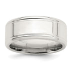 Sterling Silver 6mm Polished Flat Beveled Edge Fancy Band