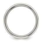 Sterling Silver 6mm Brushed Flat Beveled Edge Fancy Band