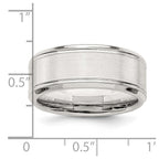 Sterling Silver 6mm Brushed Flat Beveled Edge Fancy Band