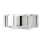 Sterling Silver 8mm Polished Flat Notched Beveled Edge Fancy Band