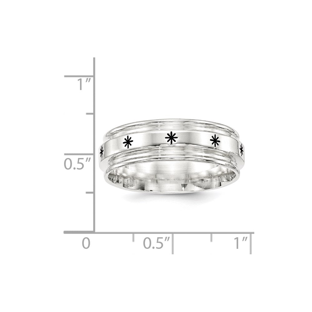 SS 7mm Enamel Fancy Band
