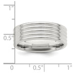 Sterling Silver 7mm Polished 5-Row Fancy Band