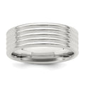 Sterling Silver 7mm Polished 5-Row Fancy Band