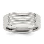 Sterling Silver 7mm Polished 5-Row Fancy Band