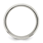 Sterling Silver 7mm Brushed Flat Intertwined Design Beveled Edge Fancy Band