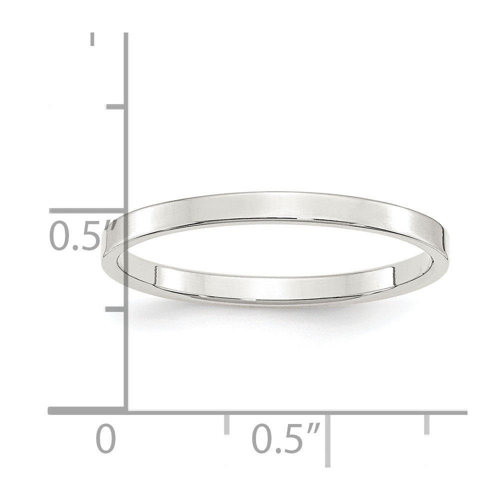 Sterling Silver 2mm Lightweight Flat Band