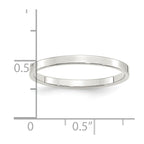 Sterling Silver Rhodium-plated 2mm Flat Band