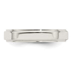 Sterling Silver 4mm Flat with Step Edge Band