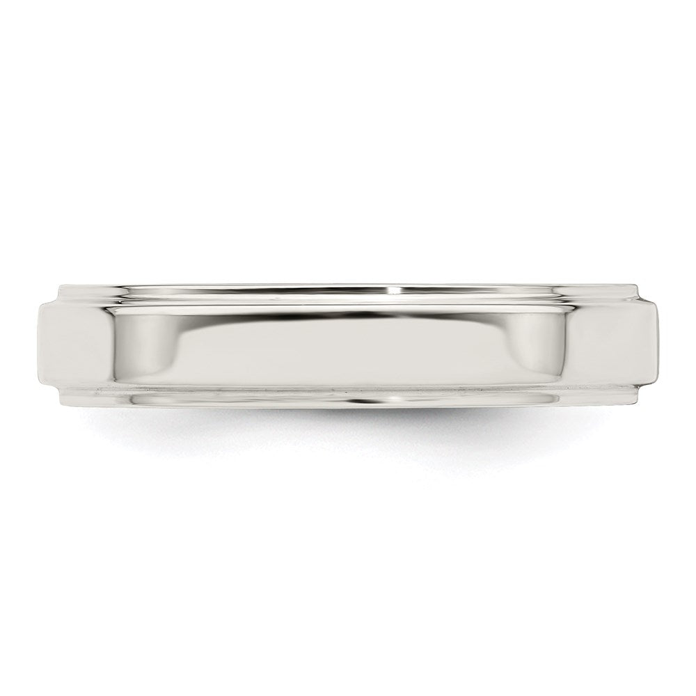 Sterling Silver 4mm Flat with Step Edge Band