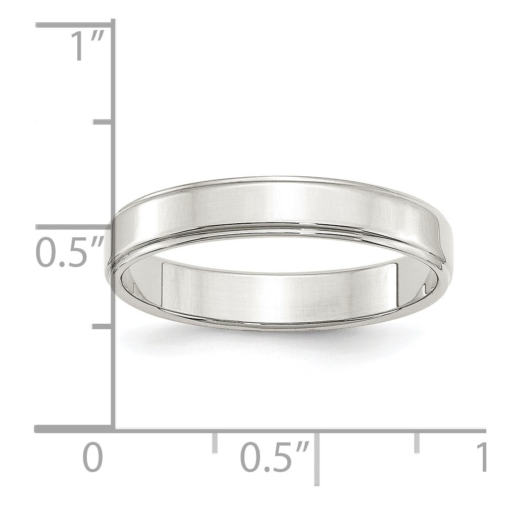 Sterling Silver 4mm Flat with Step Edge Band
