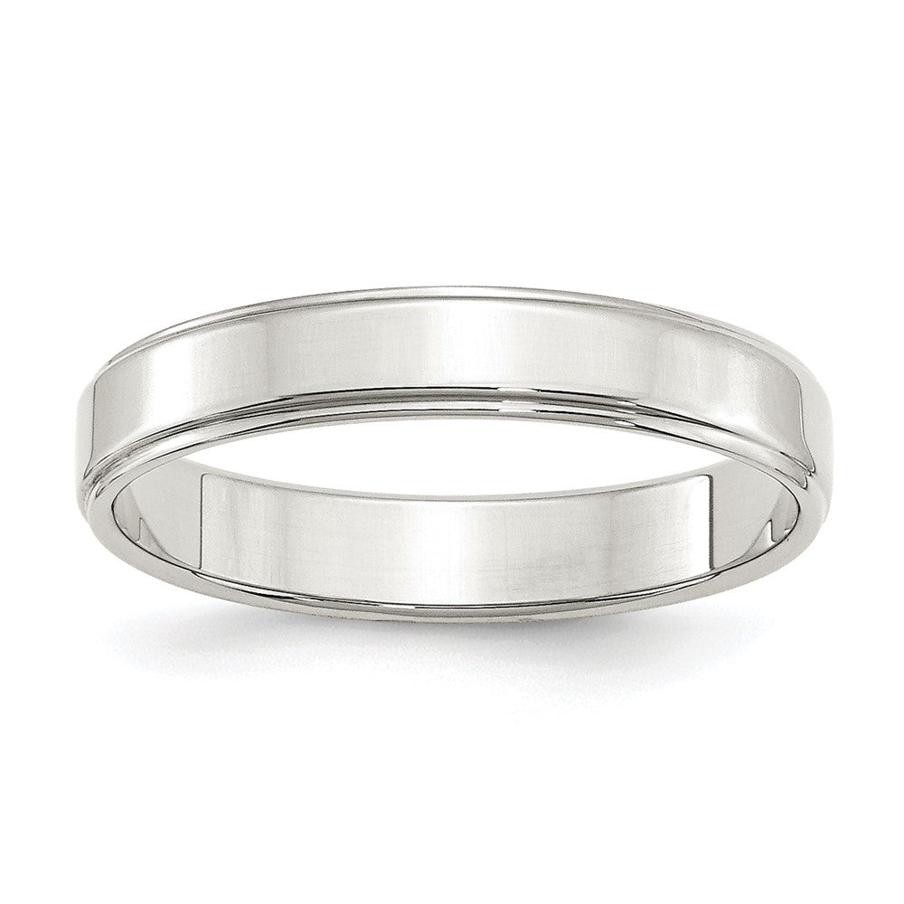Sterling Silver 4mm Flat with Step Edge Band