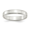 Sterling Silver 4mm Flat with Step Edge Band