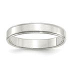 Sterling Silver 4mm Flat with Step Edge Band