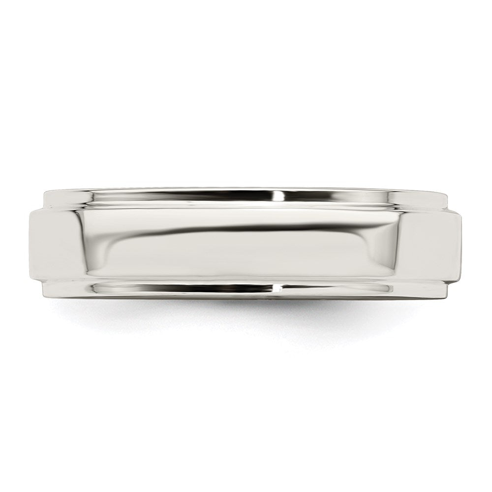 Sterling Silver 5mm Flat with Step Edge Band