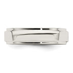 Sterling Silver 5mm Flat with Step Edge Band