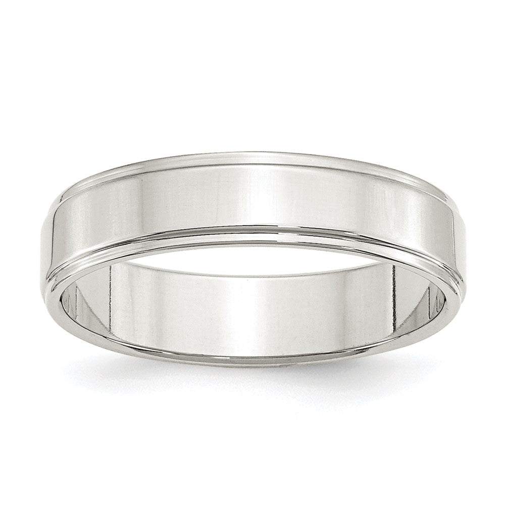Sterling Silver 5mm Flat with Step Edge Band