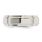 Sterling Silver 6mm Flat with Step Edge Band