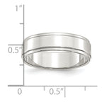Sterling Silver 6mm Flat with Step Edge Band